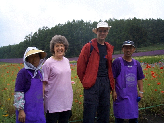 Workers with Purple Aprons